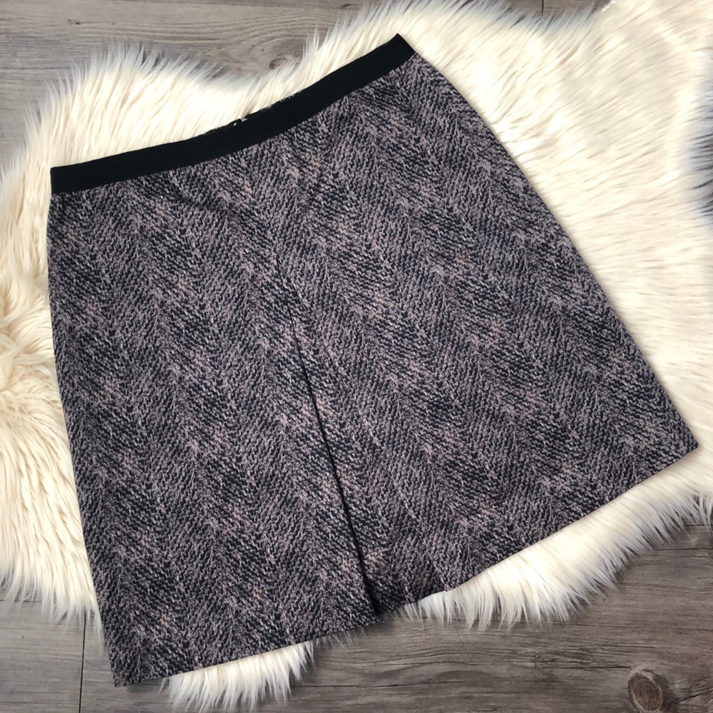 Ann Taylor Pleated Snakeskin A-Line Casual Skirt
